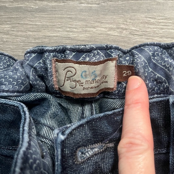 Paige Maternity Westbourne Blue Denim Flare Adjustable Waist Jeans Size 29 - Picture 2 of 10